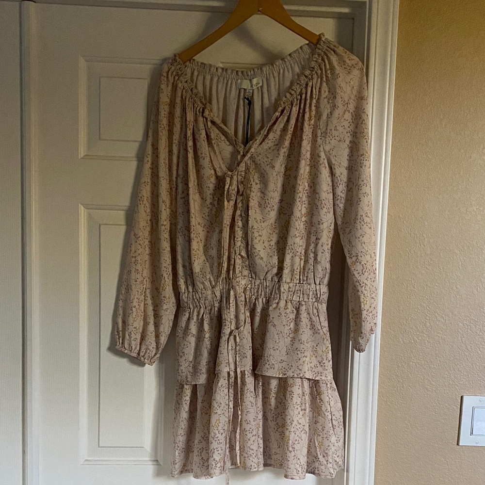 Pinch Cream Floral Long Sleeve Dress